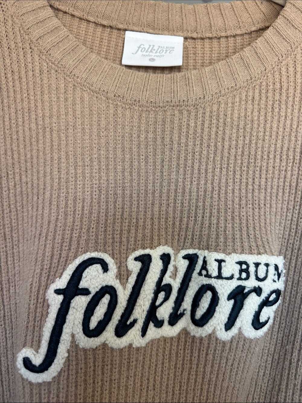 Folklore Album Women's Crewneck Sweater in Taupe